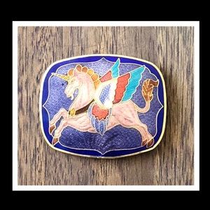 EUC VINTAGE PEGACORN BELT BUCKLE